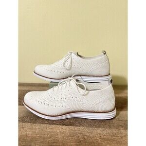 Cole Haan GrandPro Stitchlite Oxford Shoes White Knit 8.5B Women’s Lightweight